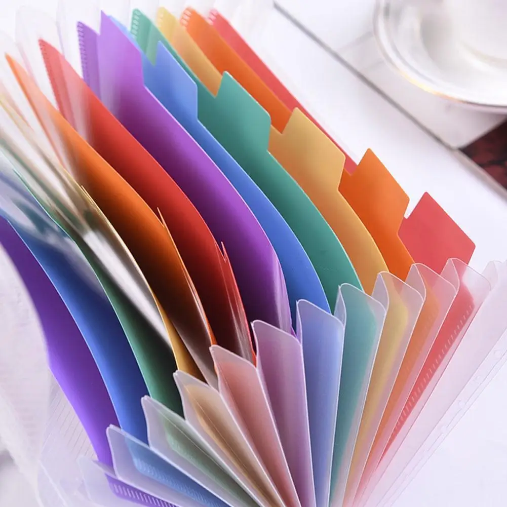 

1PC Rainbow Color A6 Document Bag Cute Mini Bill Receipt File Pouch Supplies Folder Holder Organizer Office File 13 Grids B Y8N6