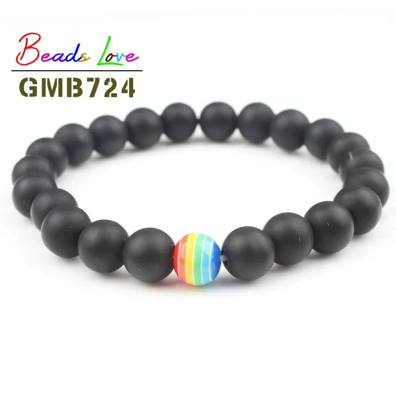 Black matte stone Мужские натуральные вулканического происхождения браслеты из камней Шарм матовые черные лавы Агатовые Бусины Амазонит тигровый глаз пара браслет Женщины Йога ювелирные изделия - Окраска металла: Black matte stone