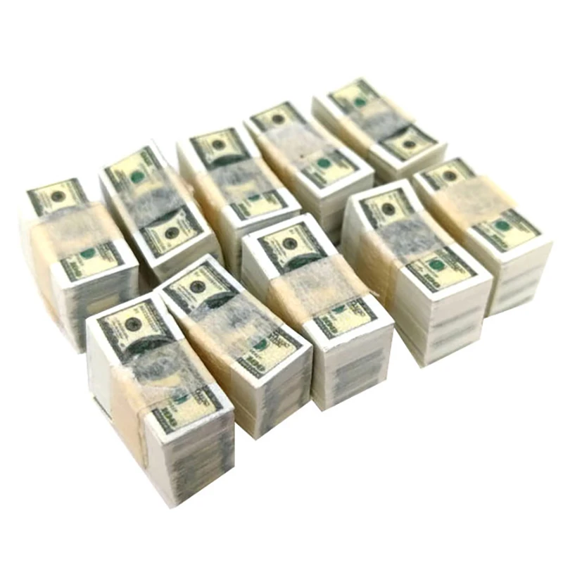 1/12 Scale A bundle Miniature Play Money Us $100 / $1Banknotes | Игрушки и хобби