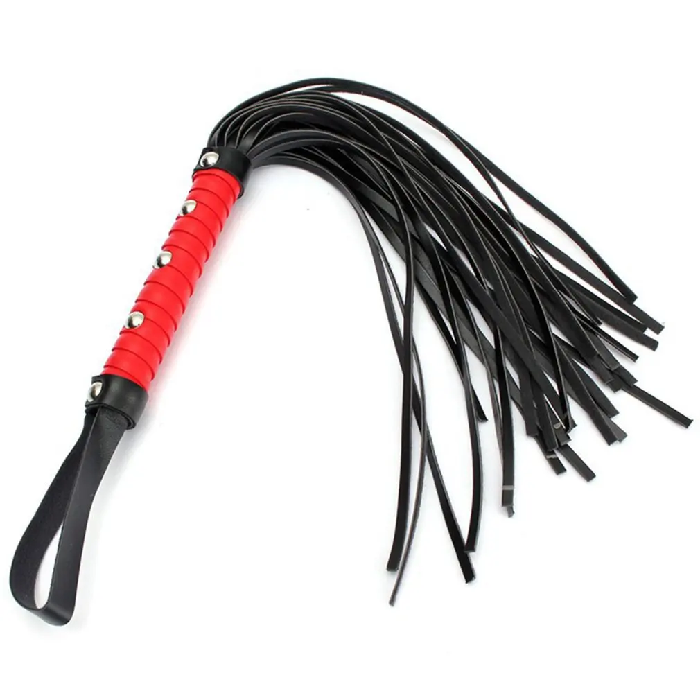 

45cm PU Leather Whip With Lashing Handle Spanking Paddle Scattered Whip Knout Flirting Erotic