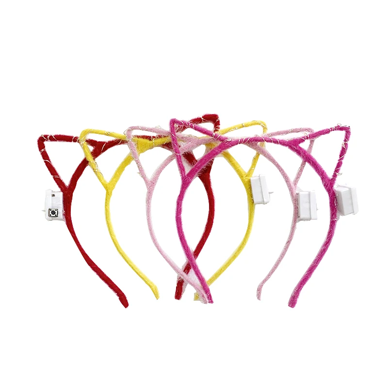 

LED Ear Headwear Club Party Concert Bright Flash Glowing Hairband Flexible Light Up Funny Night Headband Girls Opaski Do Wlosow