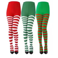 2020 women striped holiday tights opaque microfiber stockings nylon footed pantyhose