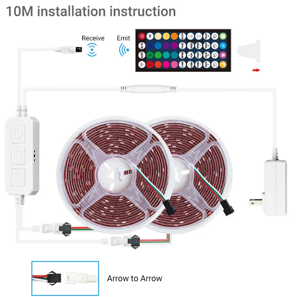 

Tuya Smart LED Strip Lights RGB Tape Neon Led Lights for Room Decor 12V 5050 Work with Alexa Google WiFi Led Ribbon TV Backlight