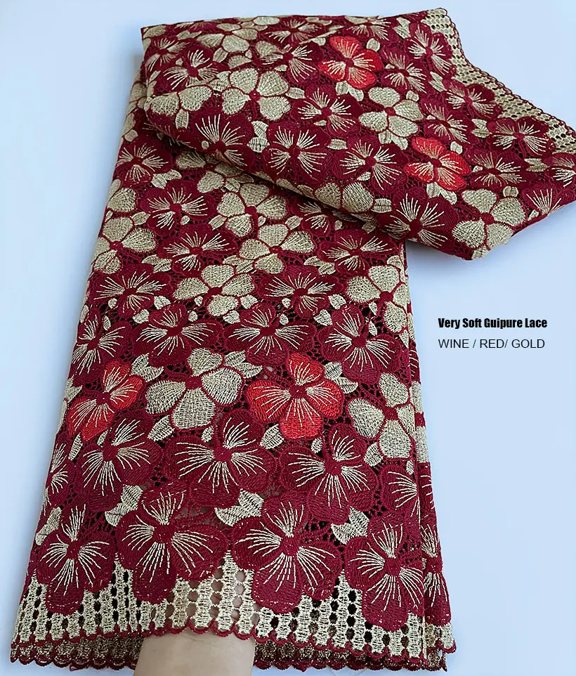 Мягкий полностью вышитый африканский гипюр кружевной современный традиционный