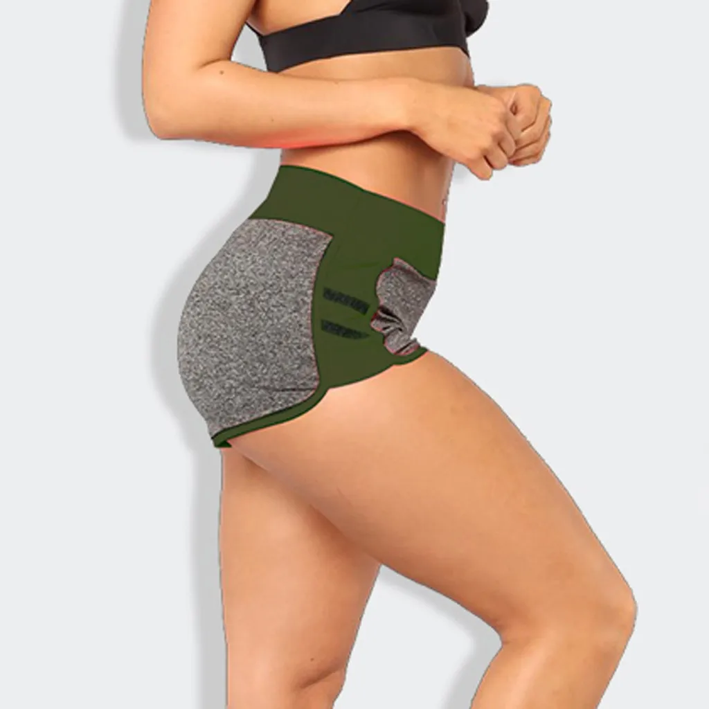 

Pockets High waisted Contrast Casual Short Sexy Outdoor Sportswear Drop Shipping Elastic Shorts Leggings Shorts