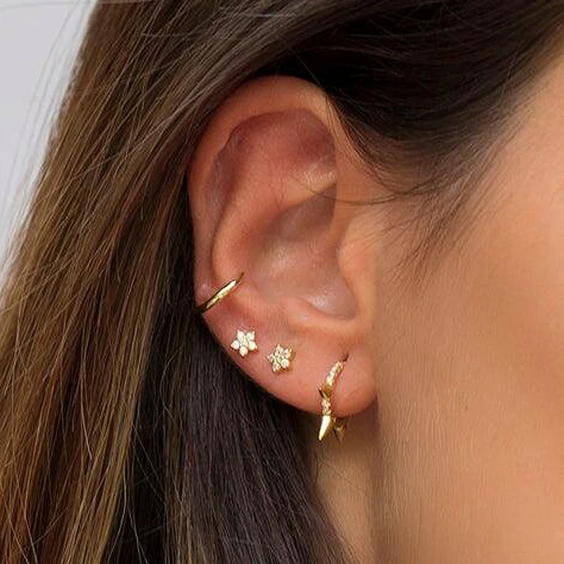 Настоящая искусственная серебряная металлическая серьга изящная простая