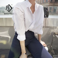 new arrival women solid turn down collar white shirt full sleeve button up chiffon blouse korea style feminina blusa t9o904f