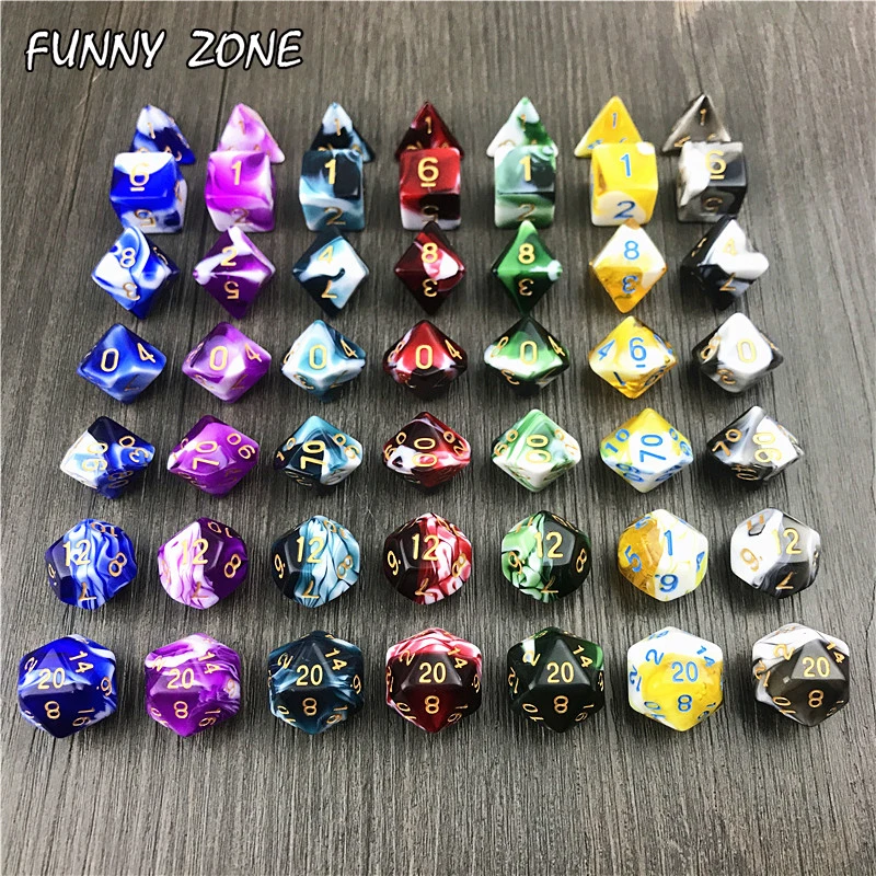 7 шт. игровые кости для игры небула d4 d6 d8 d10 d12 d20|Кубики| |