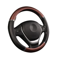 car steering wheel cover carbon fiber handle cover four seasons universal faux leather breathable anti skid wear resistant