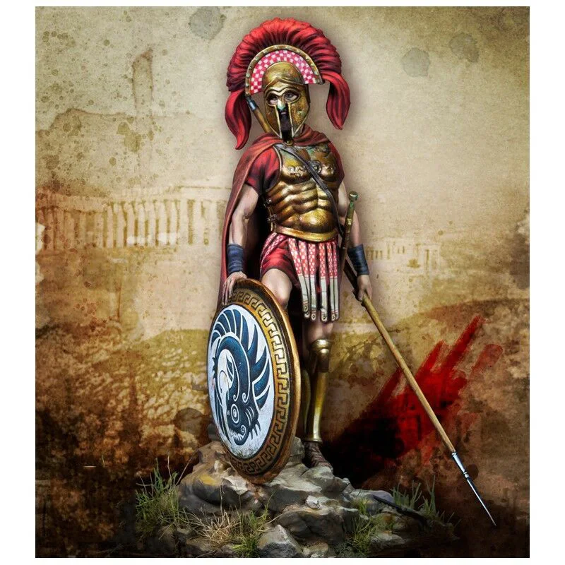 

1/24 75mm ancient officer Greek Warrior with base Resin figure Model kits Miniature gk Unassembly Unpainted