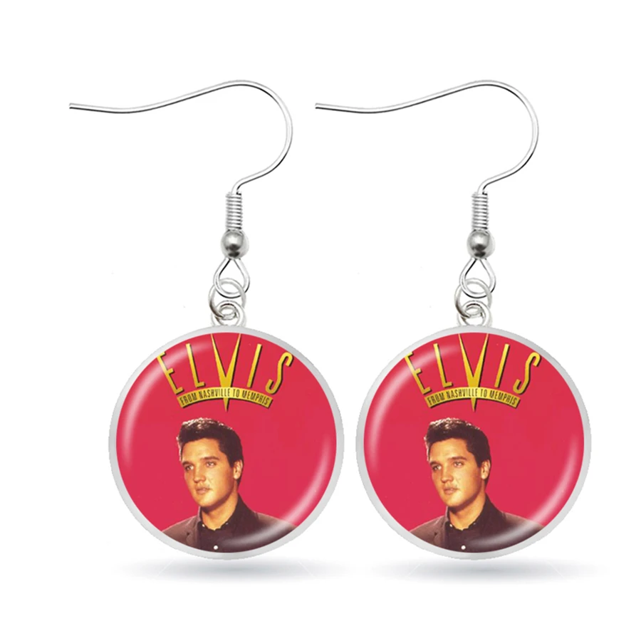 Модные серьги Элвиса Пресли ручная работа стеклянный купол рок-музыка певица