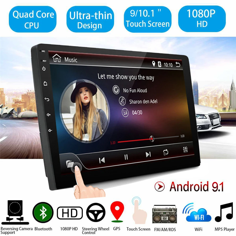 2 din 10 1 дюймов Автомобильный Радио плеер авторадио стерео 2G + 32G Android GPS навигация