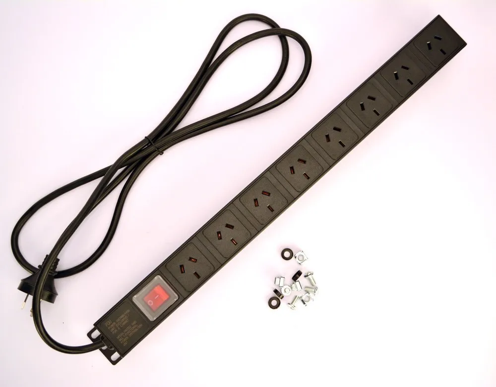 1" 1U 10A 7 блок распределения питания австралийская PDU стойка сетевого шкафа розетки стандартная розетка переключатель полосы питания как NZ