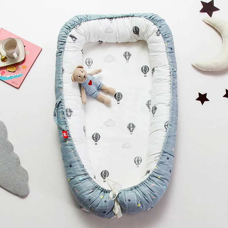 

Real Rushed Baby Sleeping Nest Bed Newborn Bassinet Portable Playen Removable And Washable Infant Cradle Cot 90x55cm Cotton Crib