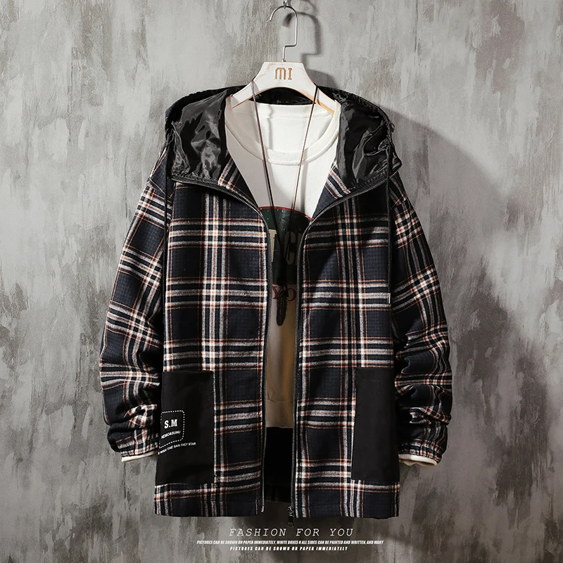 Мужская куртка Новинка осени 2020 года хлопковая клетчатая одежда брендовая
