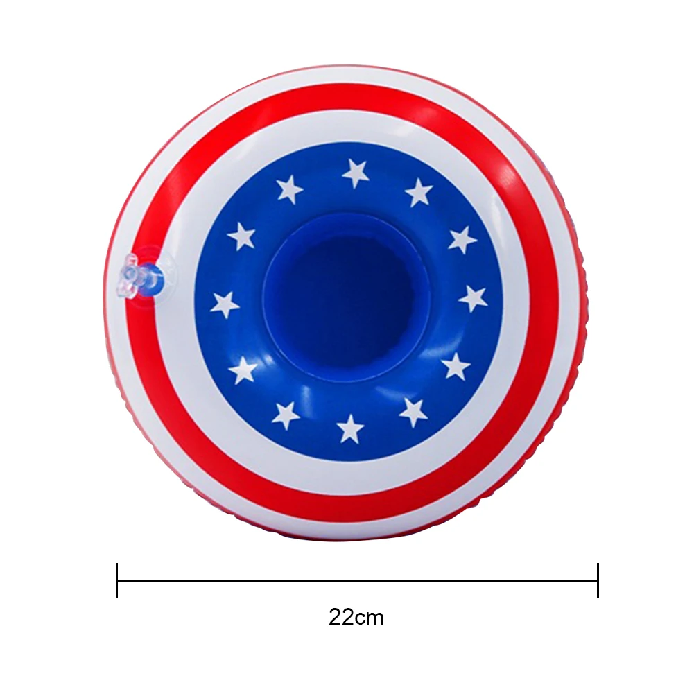 

US Flag Inflatable Swimming Pool Drink Cup Stand Holder Float Toy Coasters