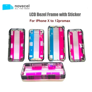 10pc lcd screen bezel frame with adhesive sticker for iphone 11 12 13 pro xr x xs max phone display glass repair replacement kit free global shipping