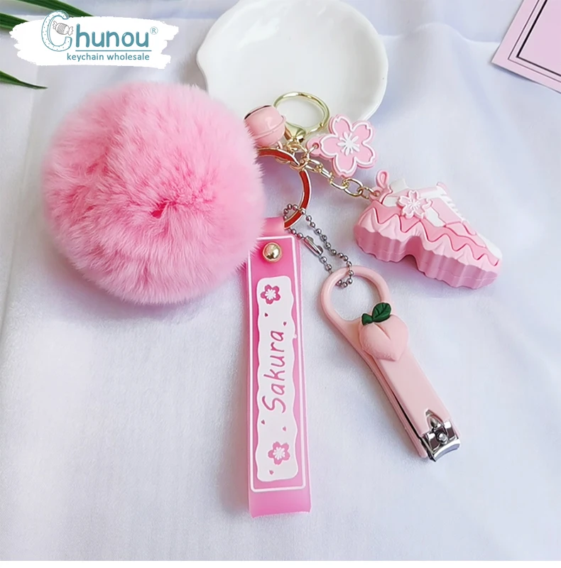 Personality Creative Plush Sneakers Pendant Keychain  Fashion Lady Bags Mobile Phone Charm Key Chain  Couple Gift Cute Keychain