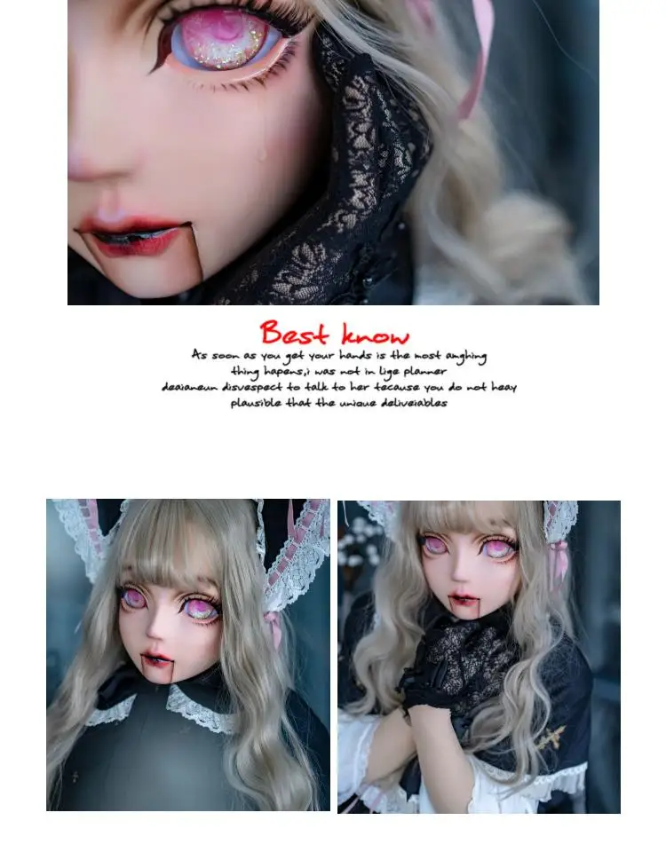 HIDOLLS 15) ручная работа женская девочка кремнезема Смола БДСМ секс Трансвестит кукольная Маска Косплей страшные BJD кигуруми маски