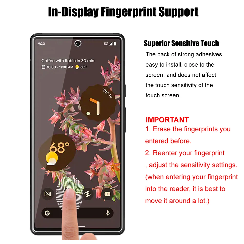 for google pixel 6 premium tempered glass screen protector protective film hd clear protecting guard free global shipping