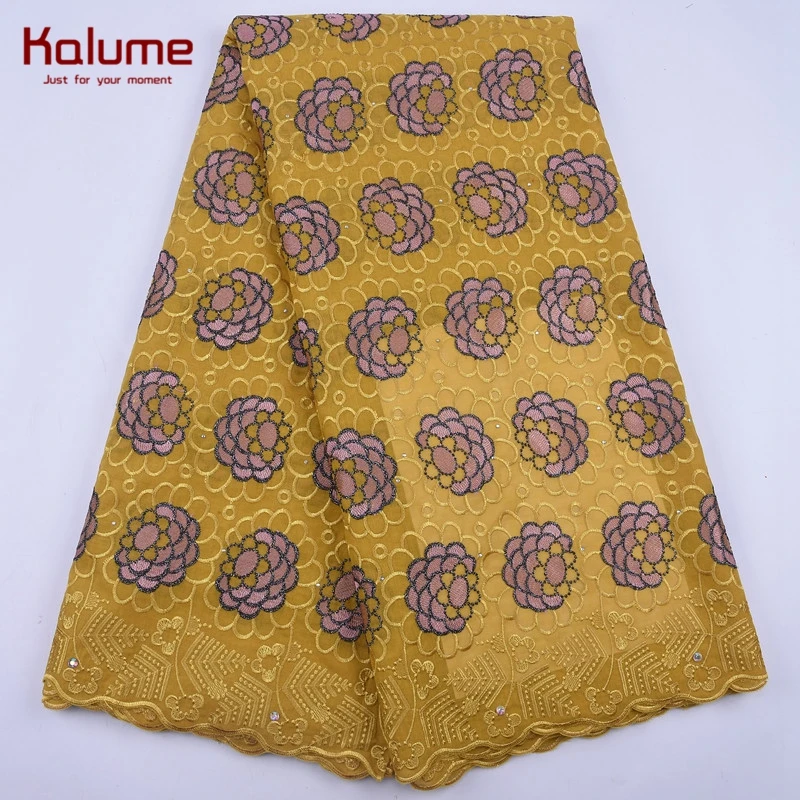 Kalume Новое поступление африканская швейцарская хлопковая кружевная ткань