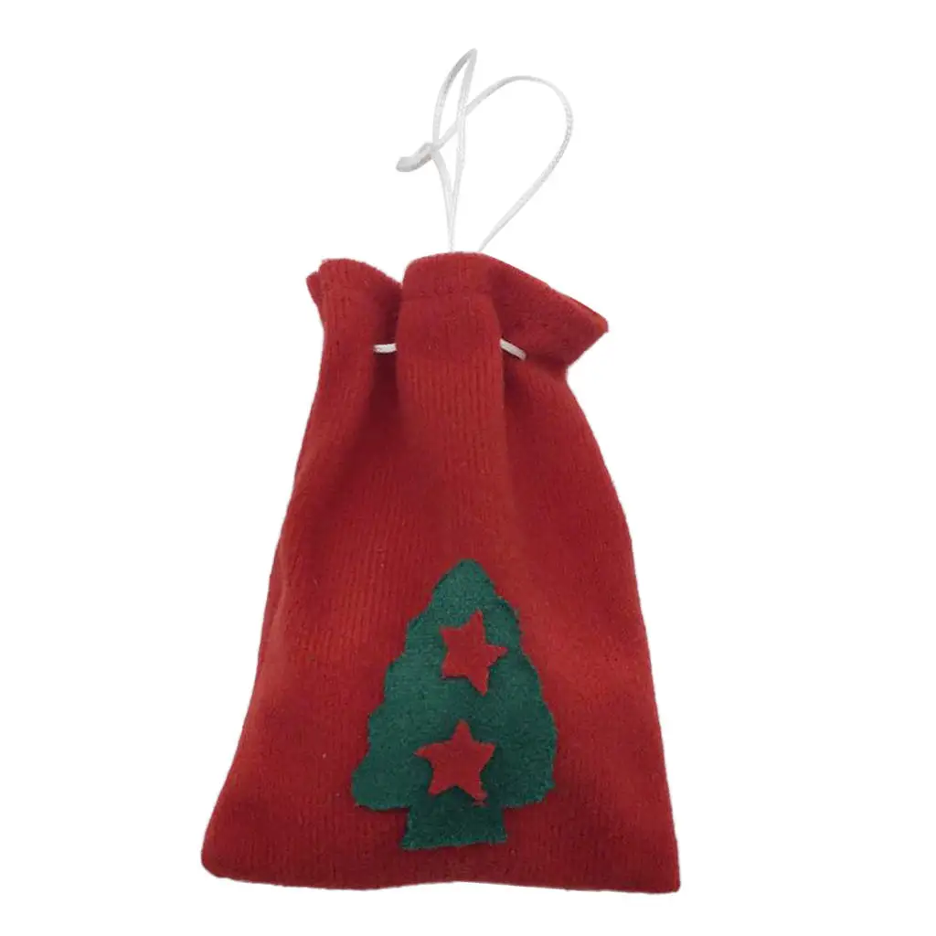 

Бархатные подарочные сумки для ювелирных изделий с красным принтом рождественской елки 9x7 см для свадьбы
