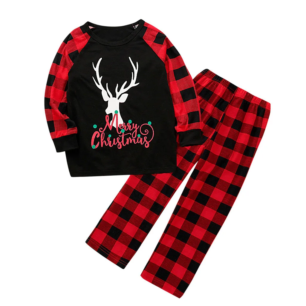 Мужские рождественские Мультяшные пижамы в клетку семейные сочетающиеся брюки