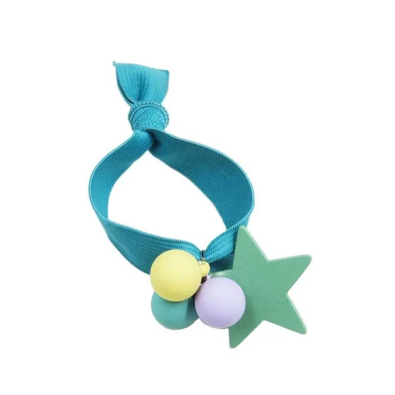 

1 шт. Симпатичные Эластичные Резинки для волос с 3 шариками-звездами карамельного цвета для женщин креативная повязка на голову резинка для ...