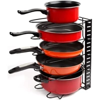 pots and pans organizer holder cutting board shelf extendable adjust cookware pot rack for kitchen counter cabinet
