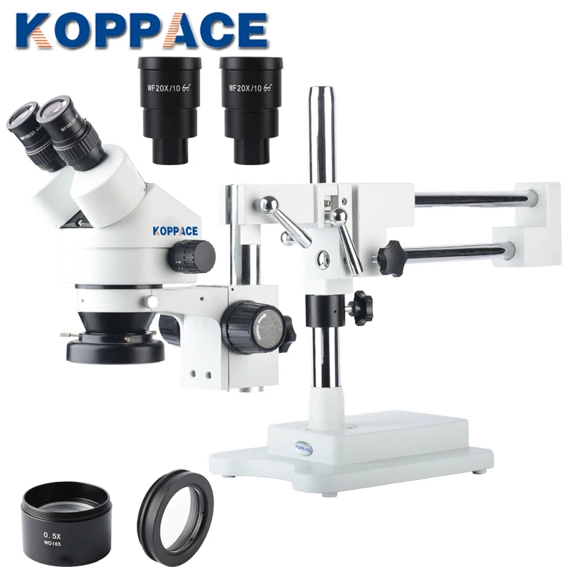 KOPPACE 3.5X-90X бинокулярный стерео микроскоп с двойной стрелой стенд мобильный