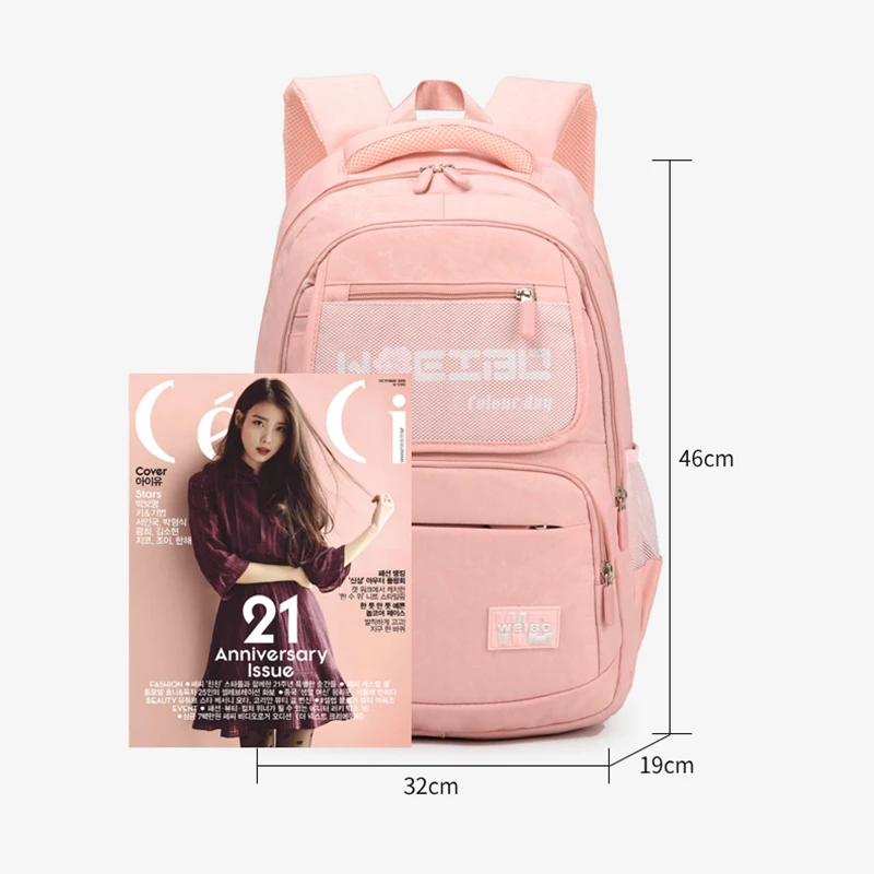 

Unisex Large-capacity Student School Backpack Outdoor Casual Pink Girls Backpack Black Leisure Travel Boys Backpack Laptop bag