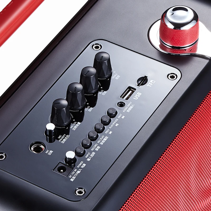 저렴한 다기능 무선 블루투스 하이파이 녹음 60W 가라오케 스피커 핸드 헬드 마이크 포함