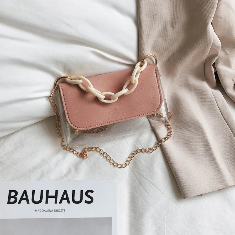 

Женская прозрачная сумка из полиуретана и ПВХ