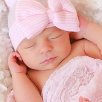 1pcs cute newborn baby infant girl toddler cotton bowknot cap beanie hat warm knitted winter hat fashion newborn accessories