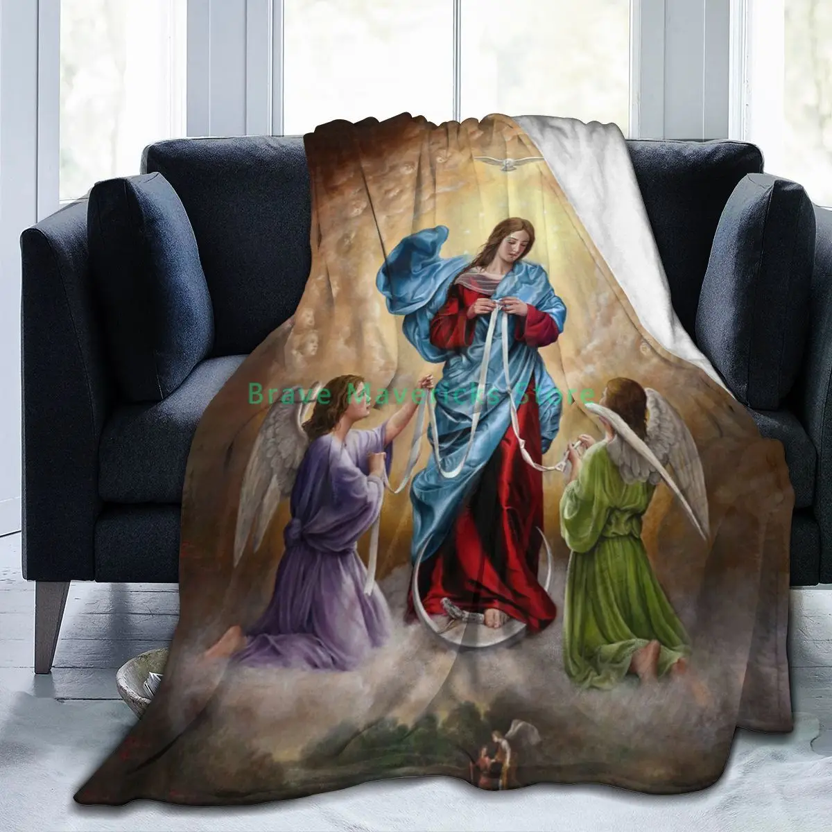 

1-Christian funny 3DPersonality Printed Flannel Blanket Sheet Bedding Soft Blanket Bed Cover GUN Textile Decoration