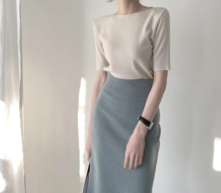 Хлопковые базовые вязаные футболки женские модные летние однотонные Женские