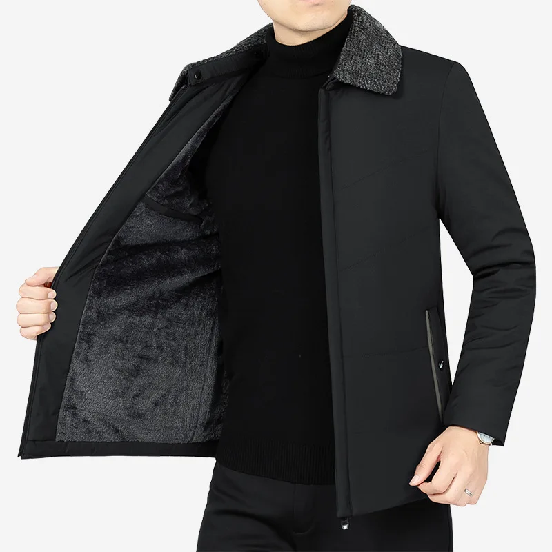 

New Winter Men's Cotton Padded Jacket with Lapel and Thickened Casual Winter Jacket Men Clothing