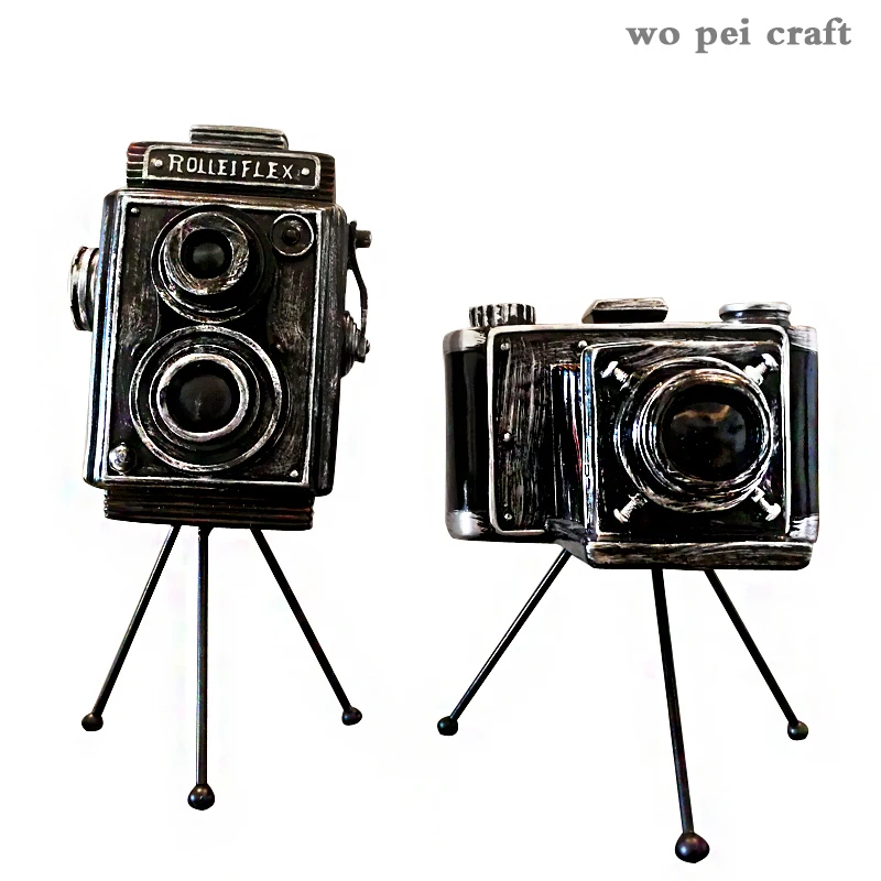 

Nordic Vintage Home Decor Simulation Camera Ornaments Resin Modern Machine Black Statue Retro Study Adornment Desk Decoration