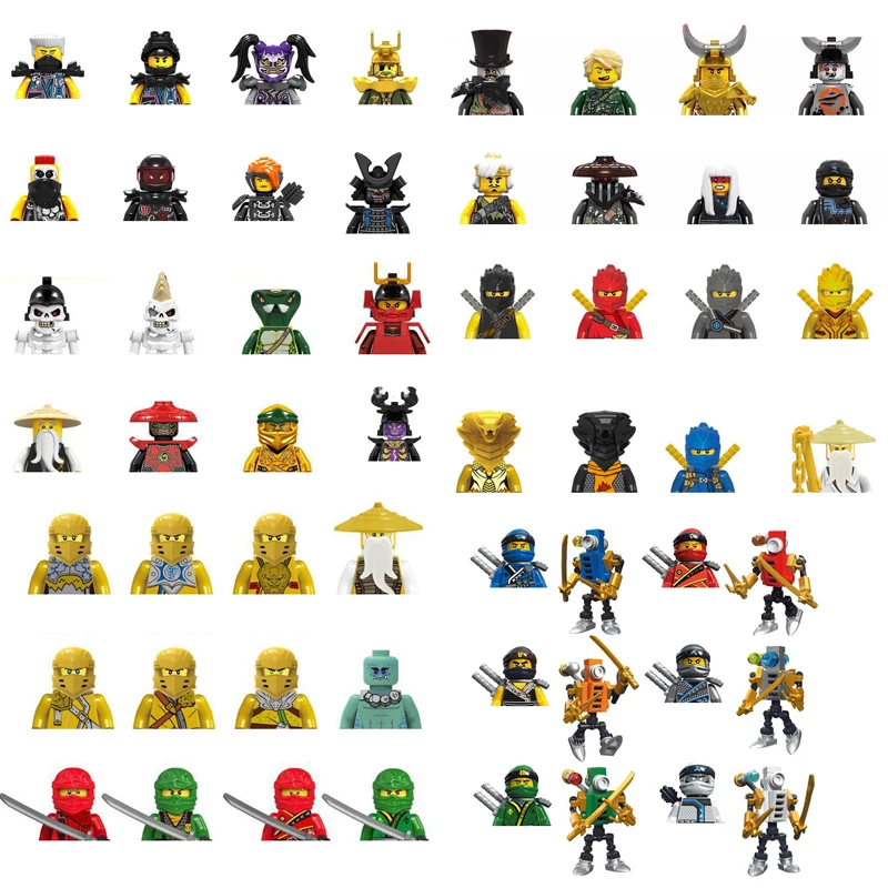 Фигурки Ниндзя из японского аниме фильма конструктор скелет человек змея