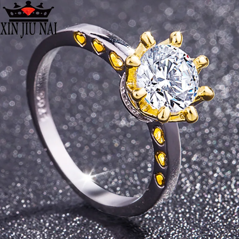 Женское кольцо в виде короны и сердца с фианитом|Кольца| |