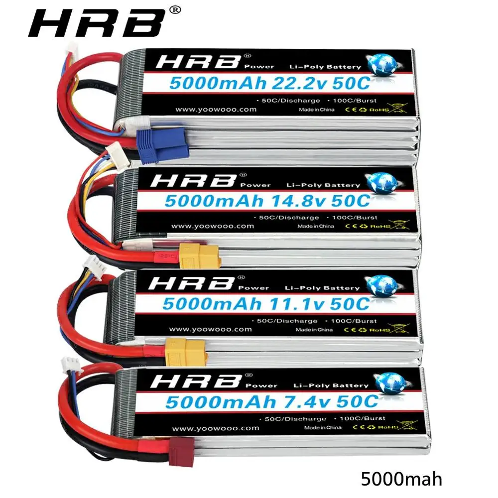 

HRB FPV 450, 500, 7,4 В, 11,1 В, 14,8 в, 18,5 в, 22,2 мАч, 50C, 100C, 2S, 3S, 5000, 4S, 6S, литий-полимерный аккумулятор для автомобиля Traxxas, вертолета, лодки
