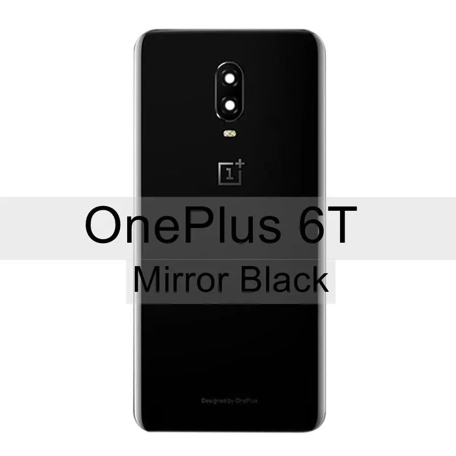 6T Mirror Black Заднее стекло Oneplus 6 6T 7 Pro крышка батареи Oneplus 6 задняя дверь Корпус чехол Oneplus 6T 7 Pro крышка батареи с объективом камеры - Цвет: 6T Mirror Black