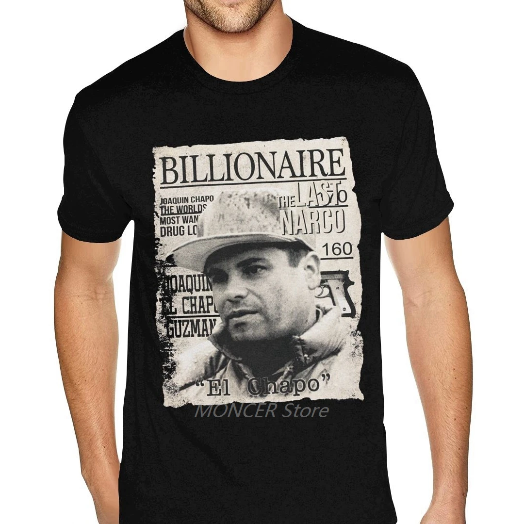 

Branded The Last Narco El Chapo Tees Short Sleeve Cotton Men 5XL Black -shirts