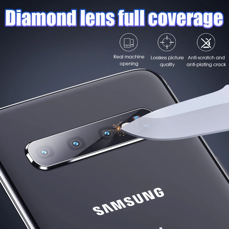 2 in1 Объектив камеры Гидрогелевая пленка для самсунг  Galaxy S10E S9 S8 PLus Защитная