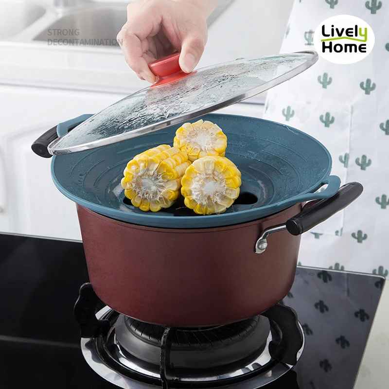 Силиконовая крышка пробка от протекания защита перелива для кастрюли