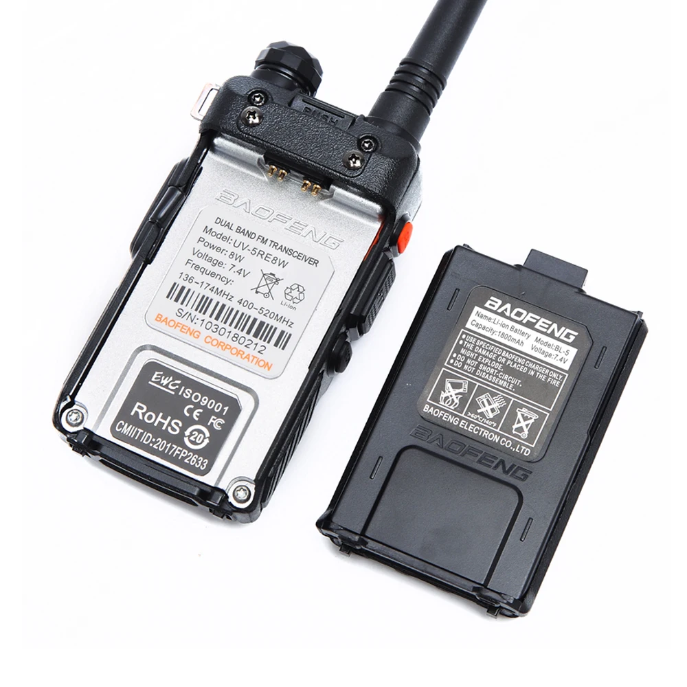 10 шт. BAOFENG UV-5R BL-5 7 4 В 1800 мАч литий-ионный аккумулятор для Baofeng Walkie Talkie серии