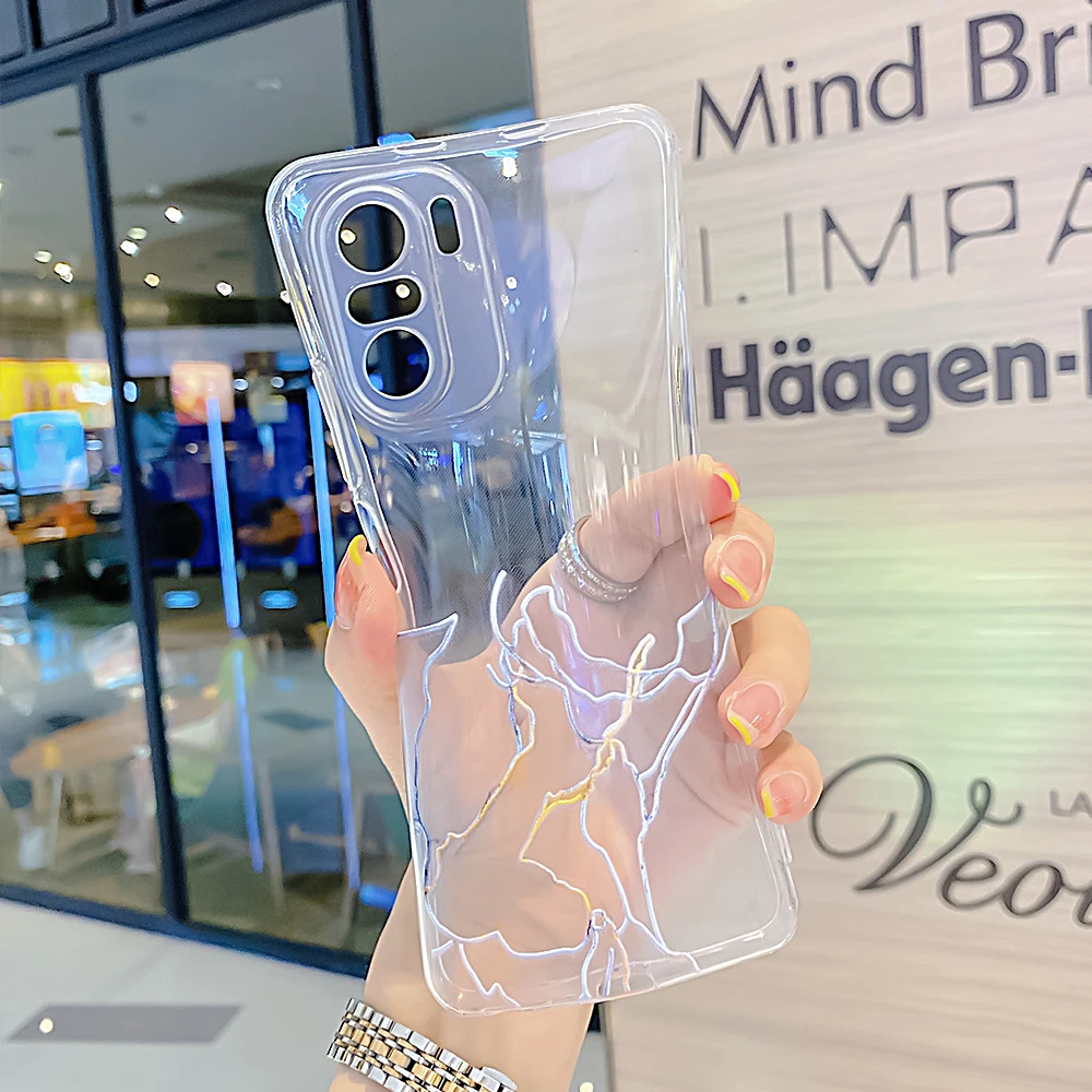 transparent phone case for xiaomi poco x3 pro nfc f3 m3 case laser cover for xiaomi redmi note 10 9 pro max mi11 lite ultra case free global shipping