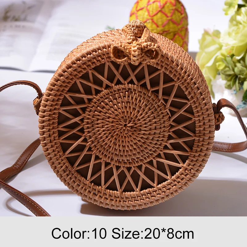 Realer Women Crossbody Bag Rattan Bags Round Straw Handmade Woven Beach Shoulder for Summer Travel Ladies 2020 |