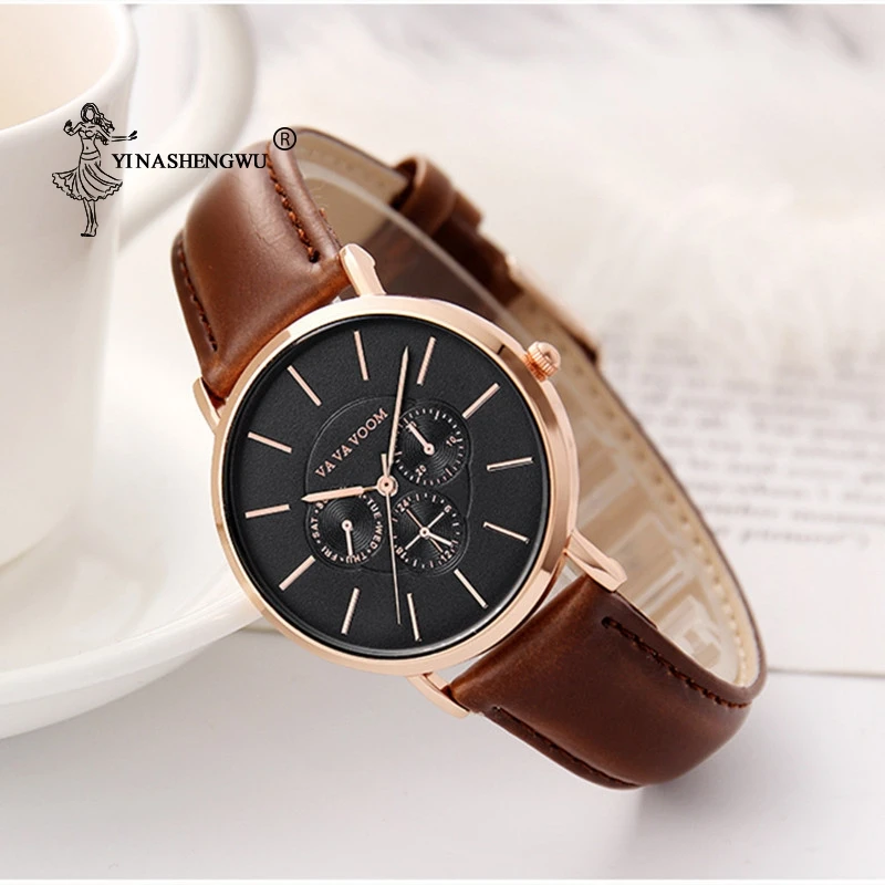 

Ladies Quartz Timing Wrist Watch Fashion Women Leather Luxury Watch Female Solid Casual Dress Crystal Wristwatch For Gift