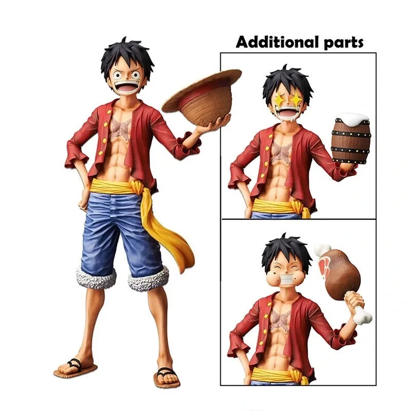 

Anime One Piece 28cm Monkey D. Luffy Anime Figure Three Forms Of Luffy Replaceable Face PVC Action Figurine Model Doll Toy Figma